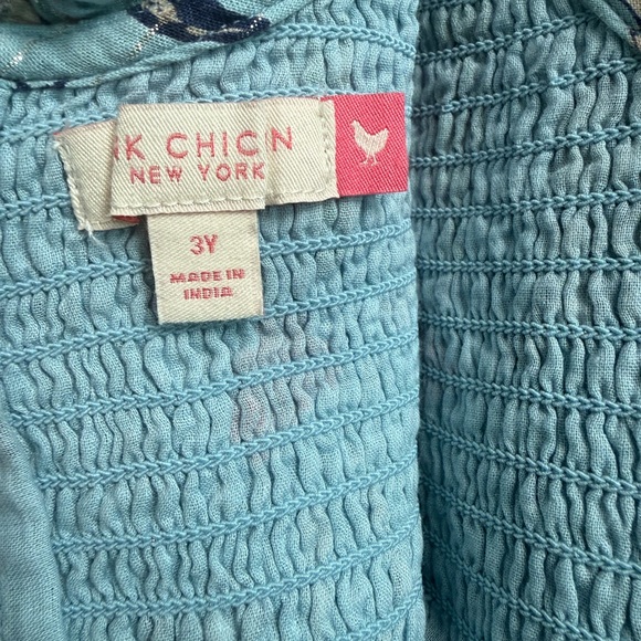 PINK CHICKEN Girls Light Blue Cowgirl Print Smocked Sleeveless Dress - Size 3T - Picture 2 of 6